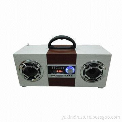 Wooden Speaker with LED Display, Remote Control and FM Function